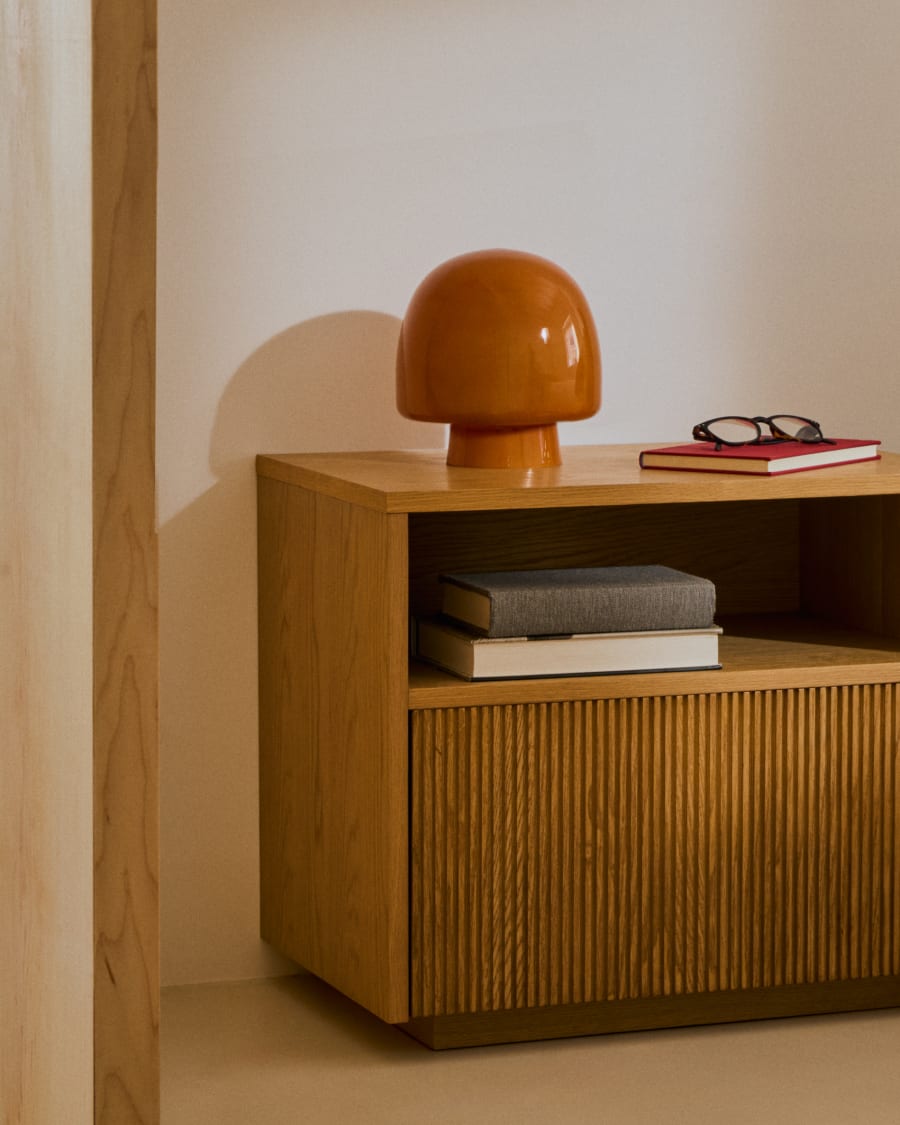 Reig orange glass table lamp Australia adaptor