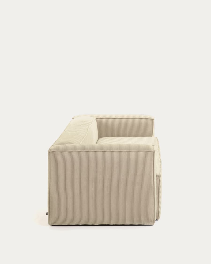 Blok 3 seater sofa in beige  wide seam corduroy, 240 cm