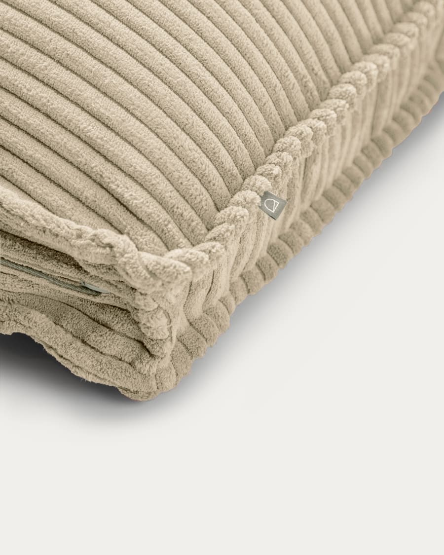 Blok cushion in beige wide seam corduroy, 40 x 60 cm