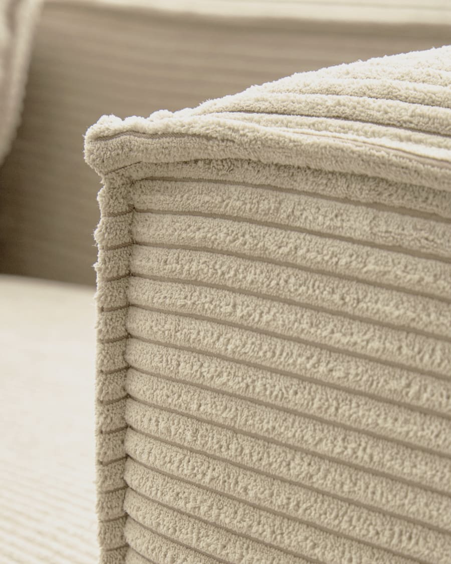 Blok 3 seater sofa in beige  wide seam corduroy, 240 cm