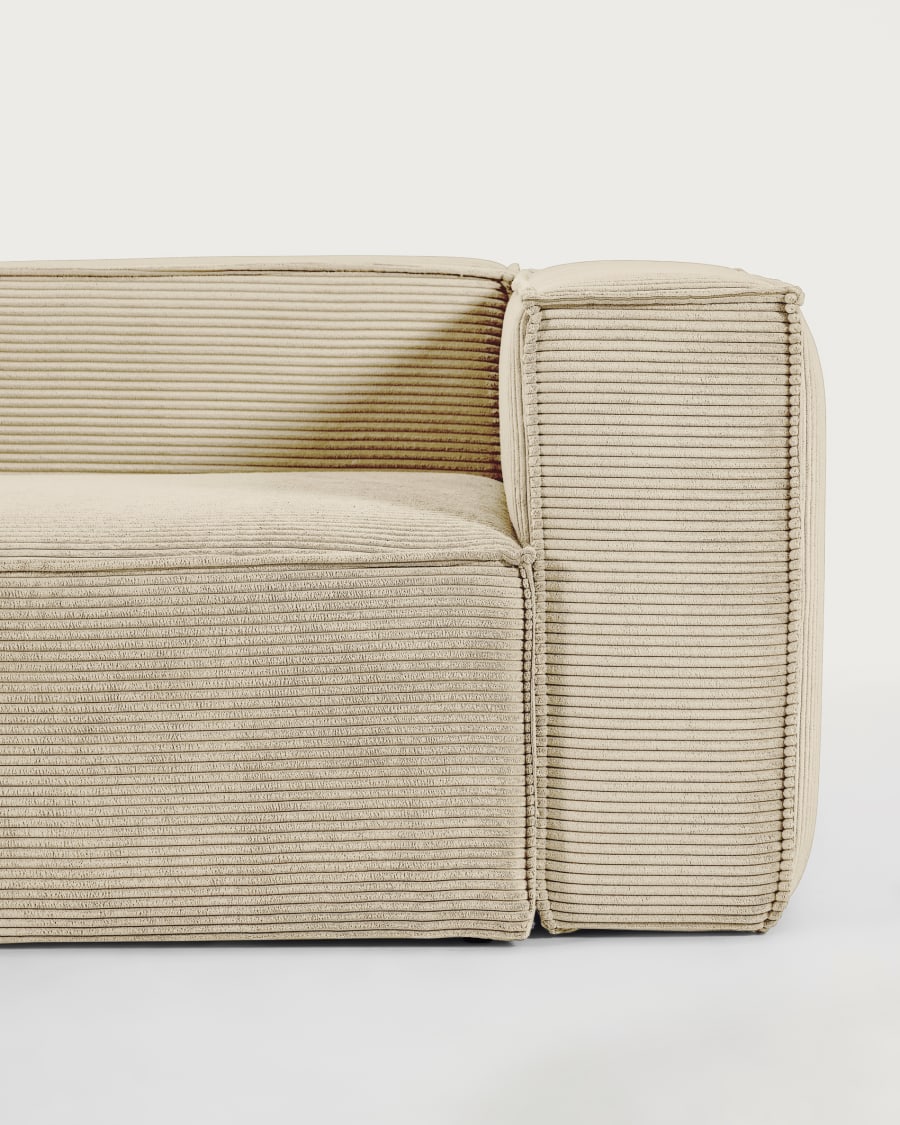 Blok 3 seater sofa in beige  wide seam corduroy, 240 cm