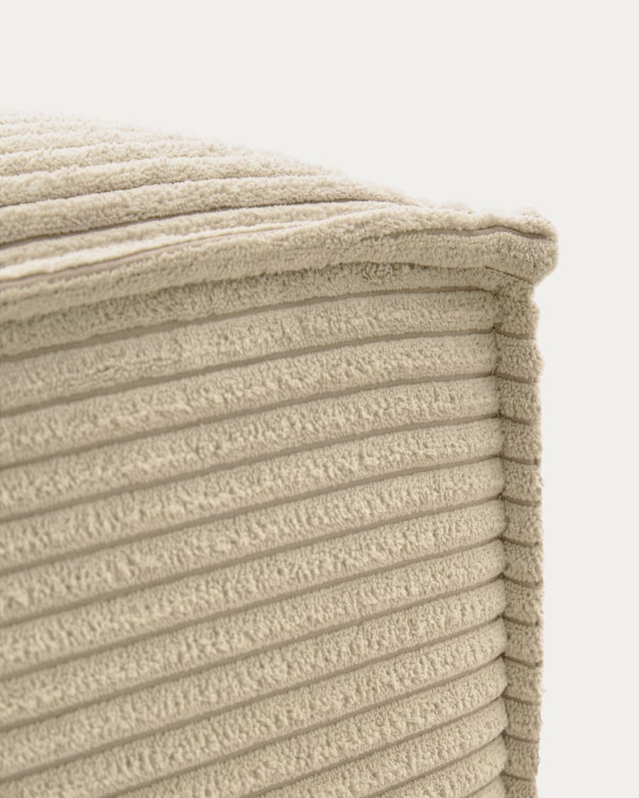 Blok footrest in beige wide seam corduroy, 90 x 70 cm