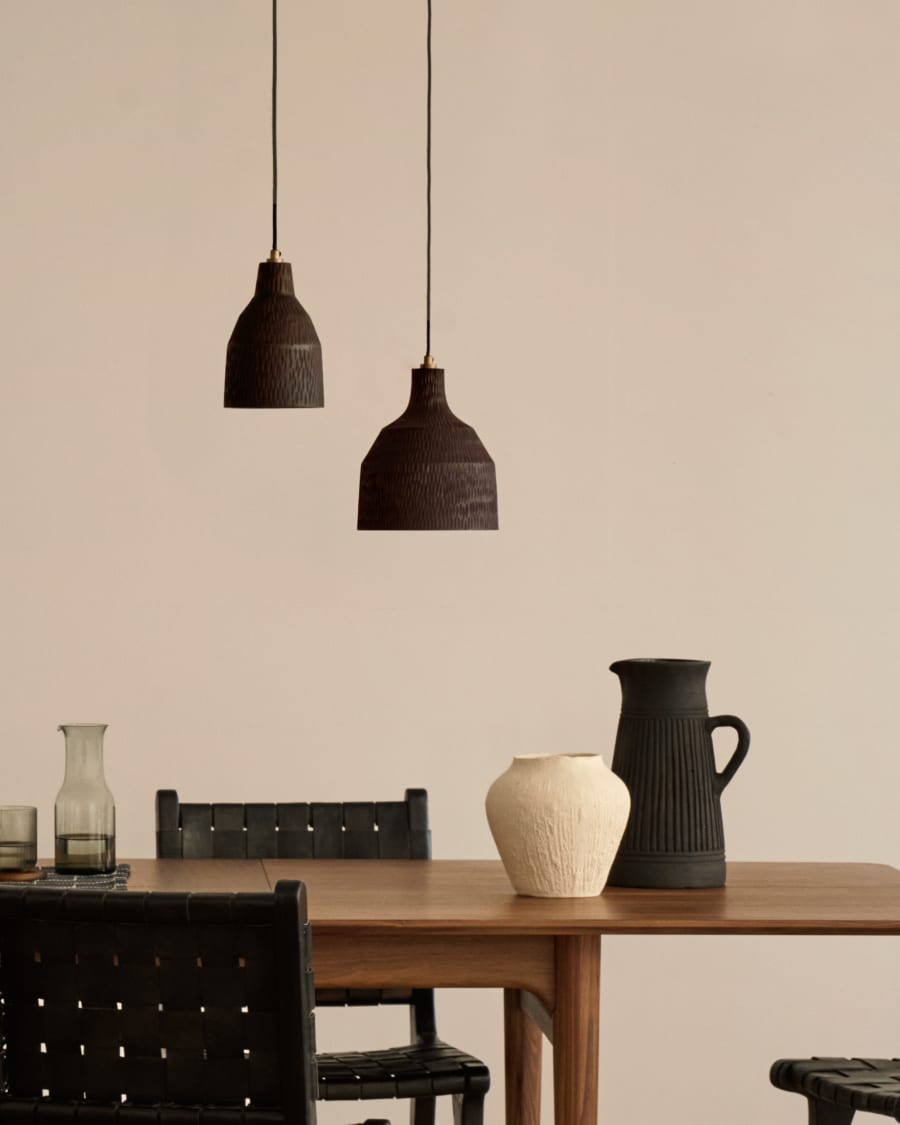Menre terracotta vase in a black finish, 26 cm