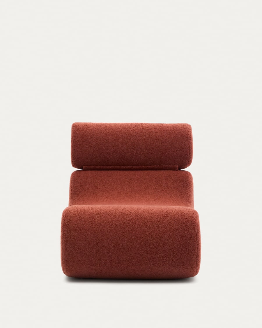 Club terracotta bouclé armchair