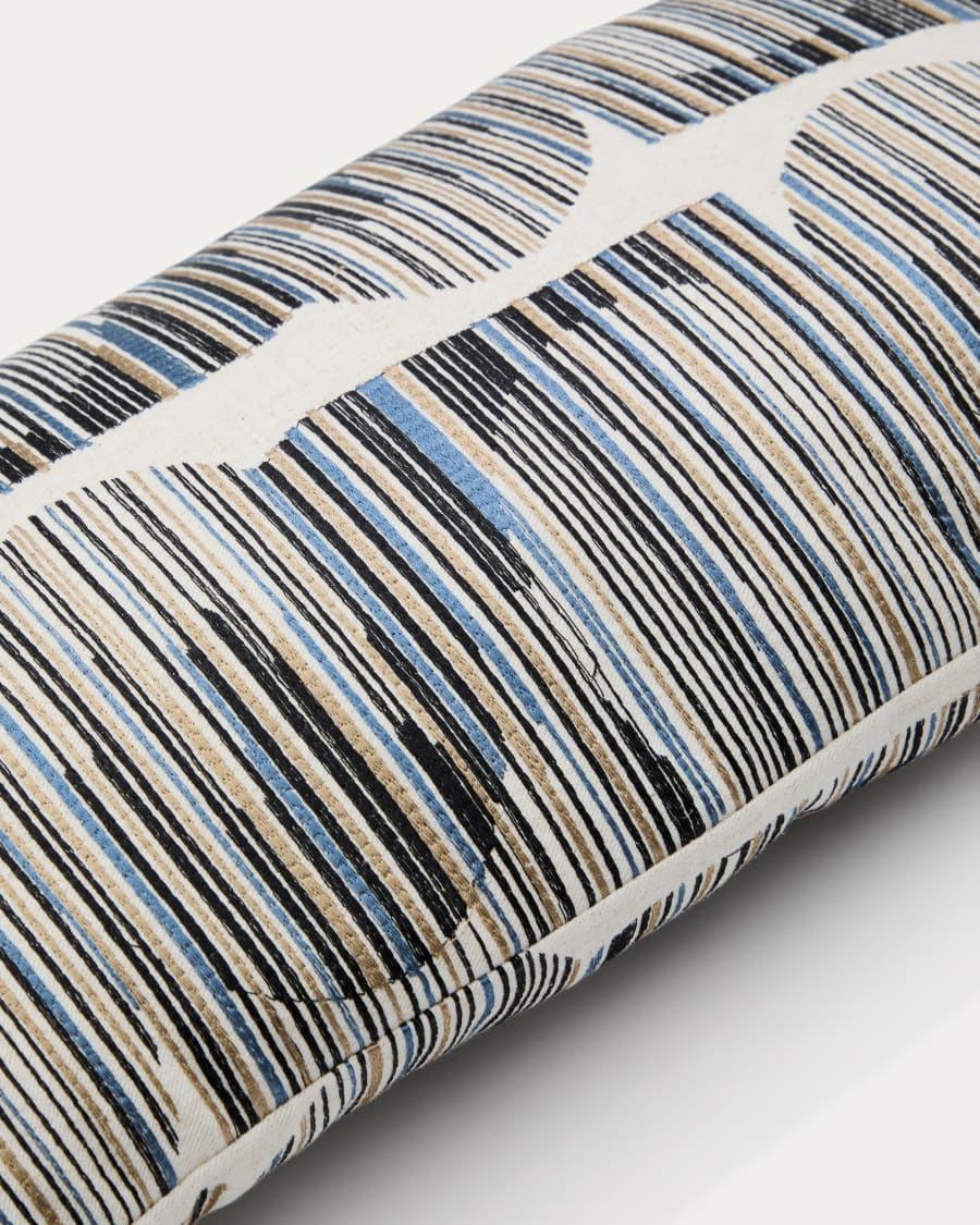 Log cushion cover with multicoloured graphic embroidery 30 x 50 cm
