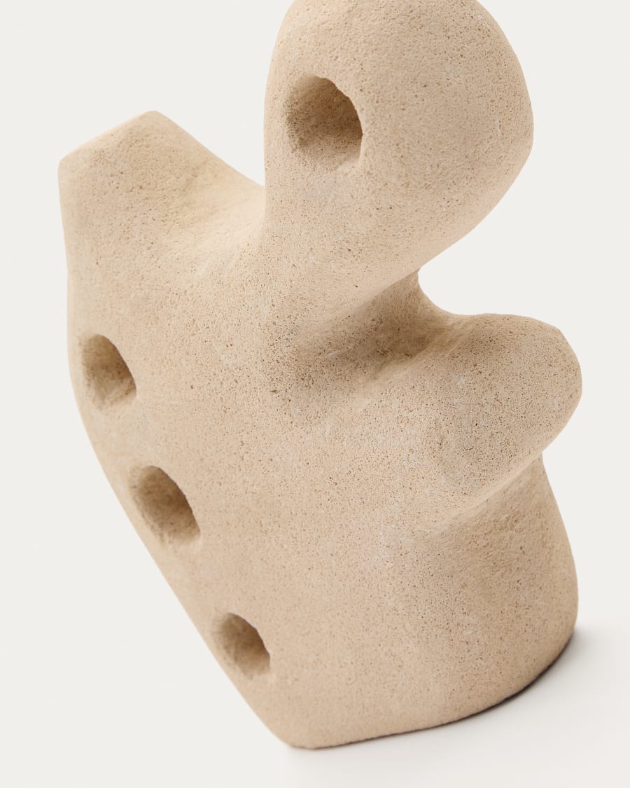 Skulptur Arif aus Stein mit beigefarbenem Finish 20 cm