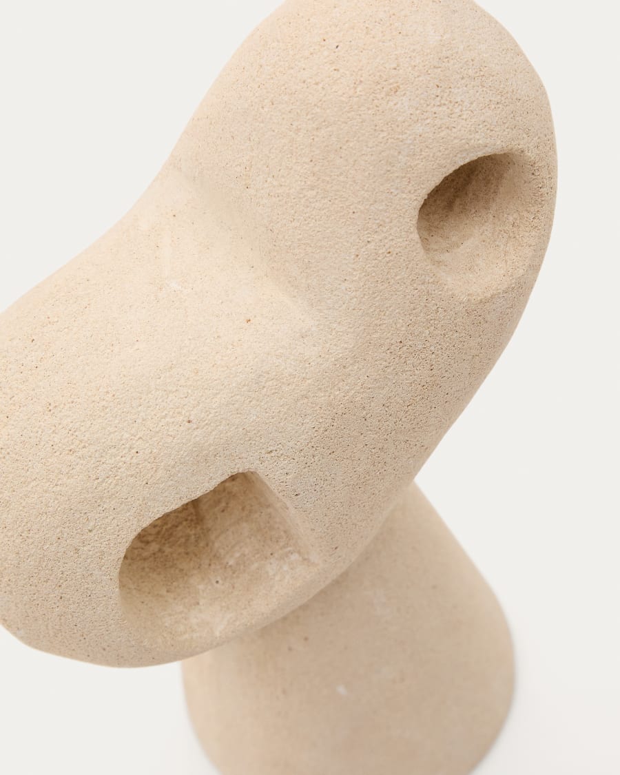 Arif set of stone sculptures in a beige and black finish, 12 cm / 23 cm