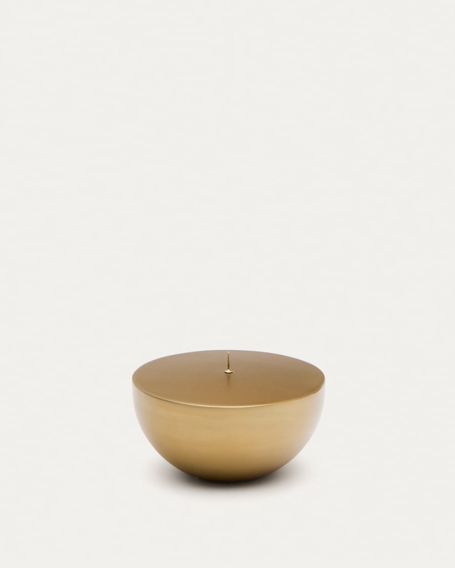 Quira large candle holder in gold-coloured stainless steel