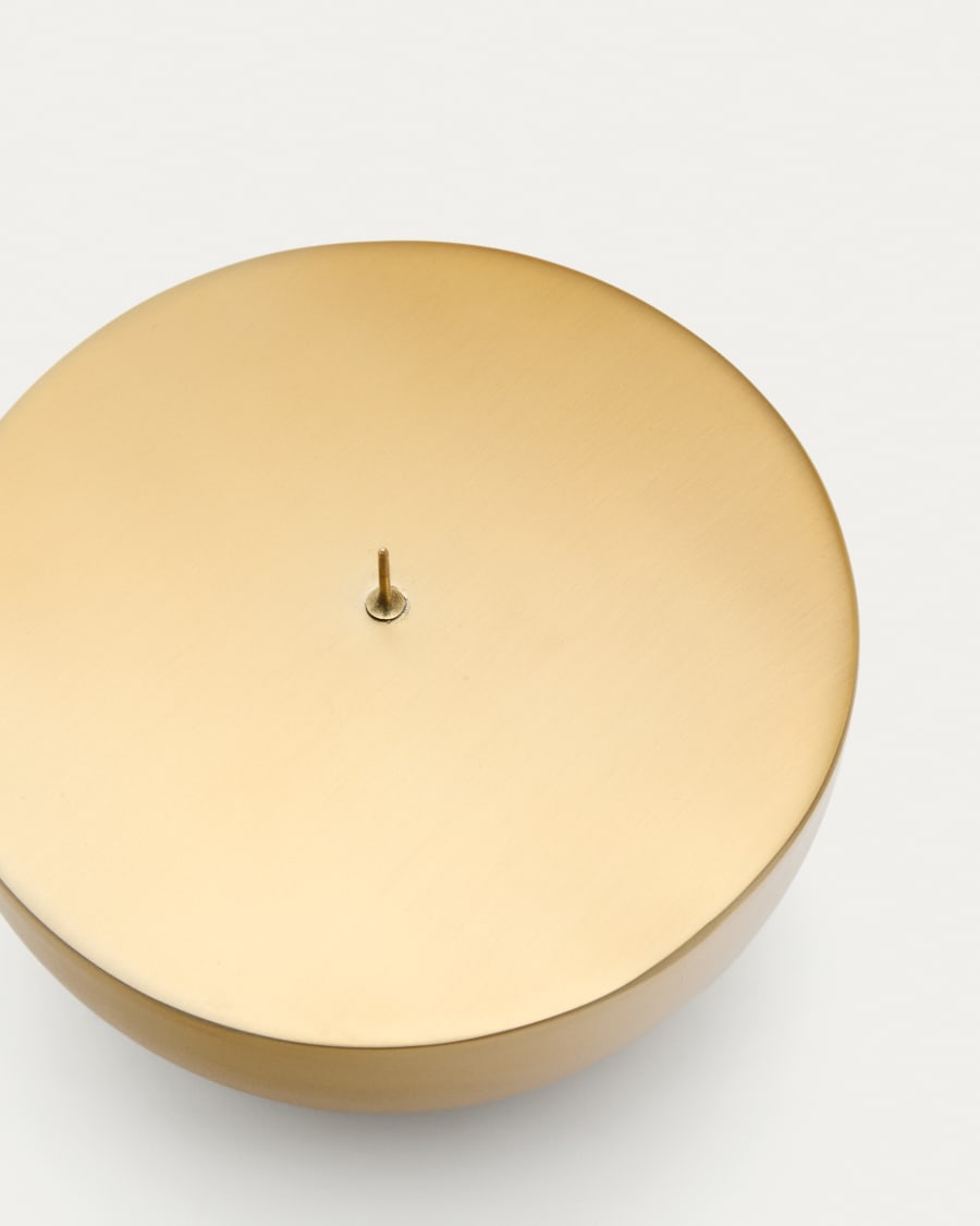 Quira large candle holder in gold-coloured stainless steel