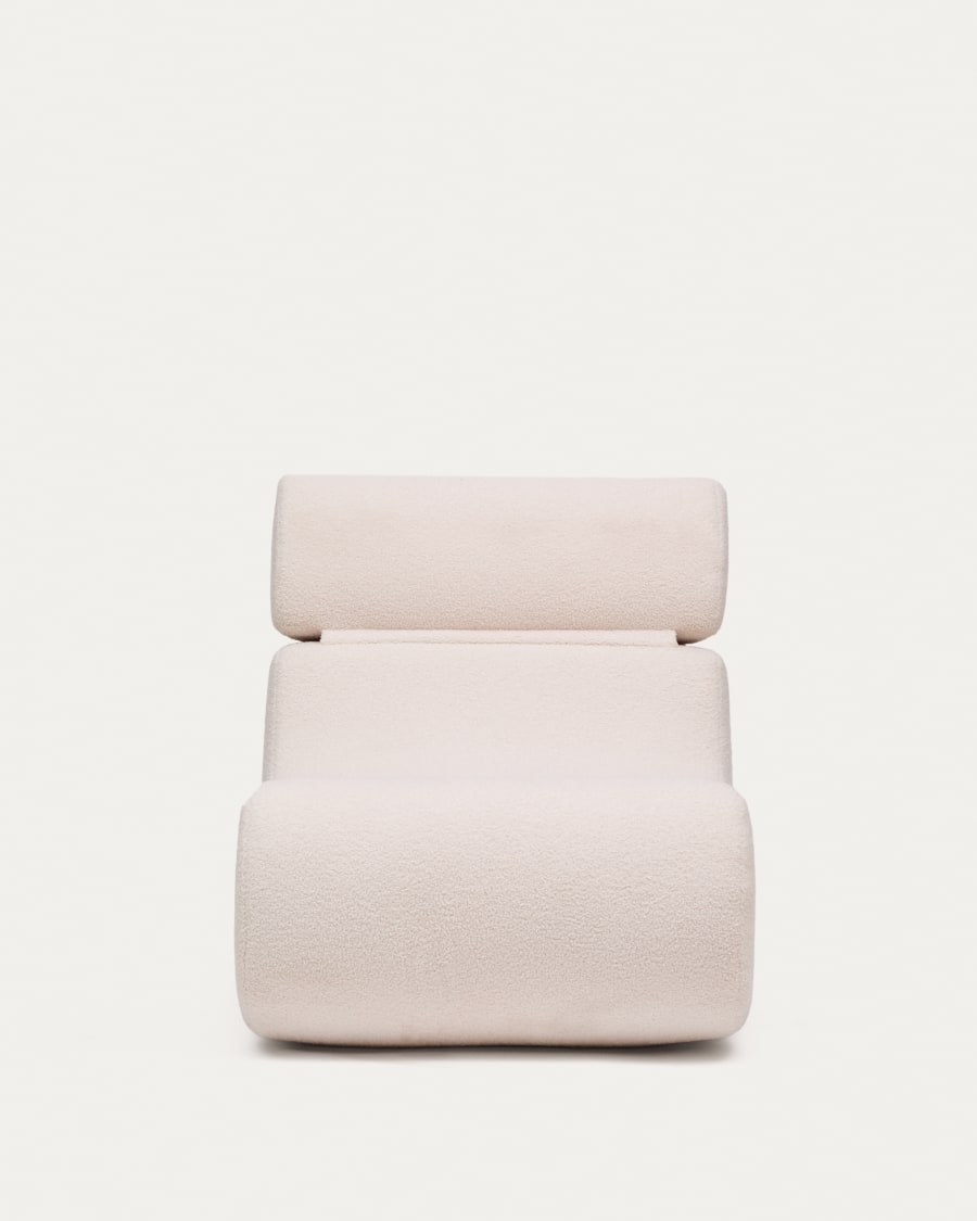 Club ecru-coloured, bouclé armchair