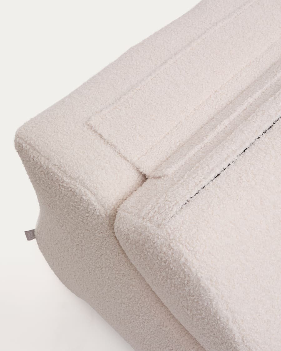 Club ecru-coloured, bouclé armchair