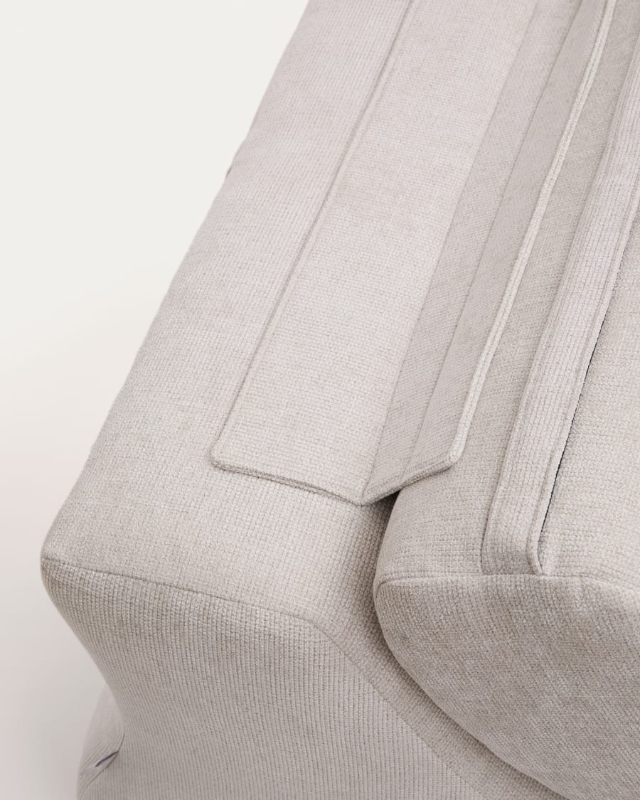 Club pearl-coloured, chenille armchair