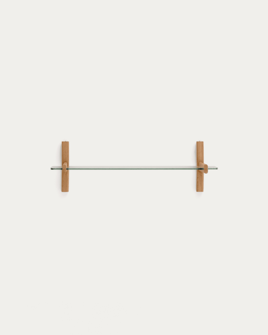 Sitra modular shelf, 1 glass shelf and FSC Mix Credit solid oak wood, 90 cm