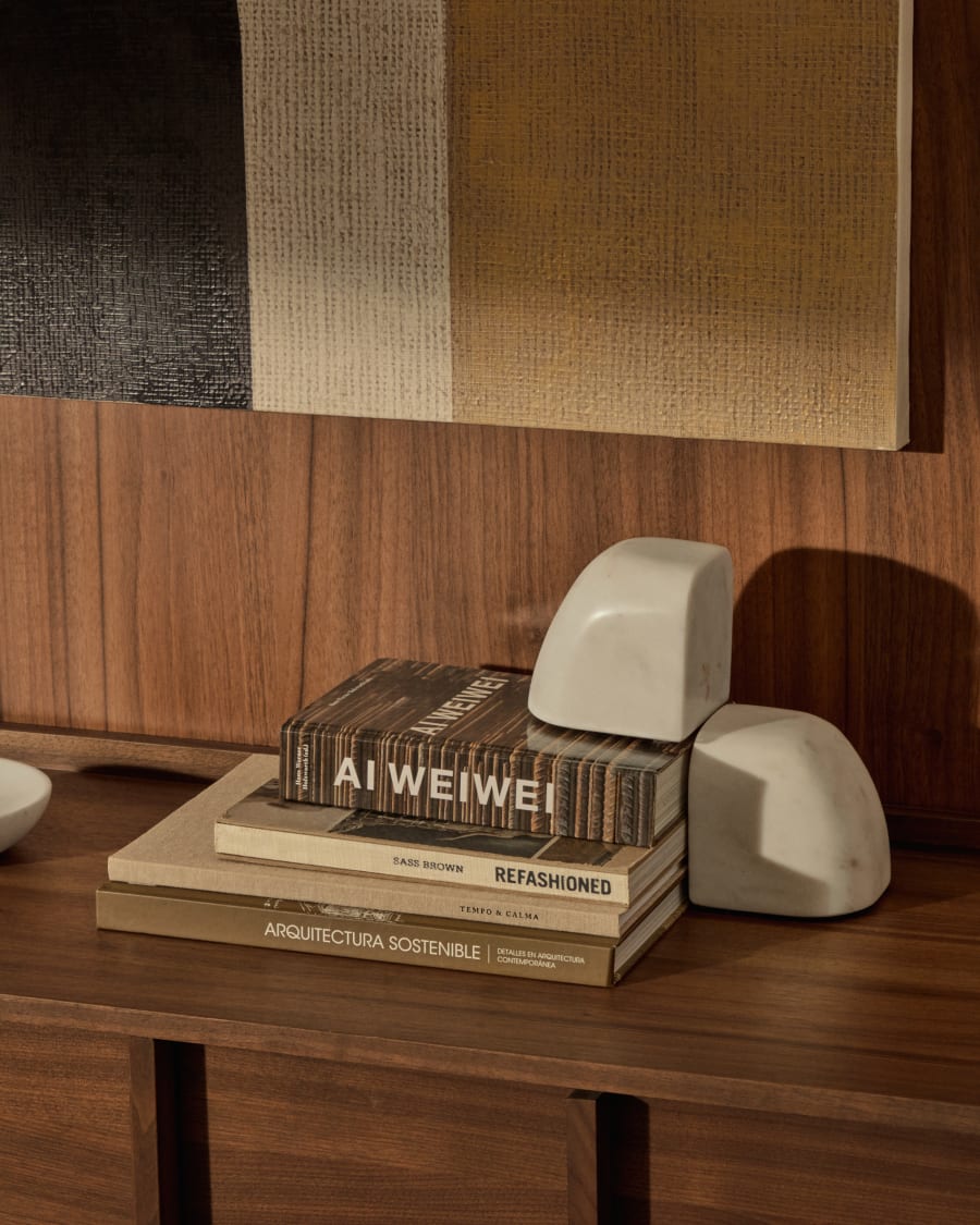 Signe white marble bookends