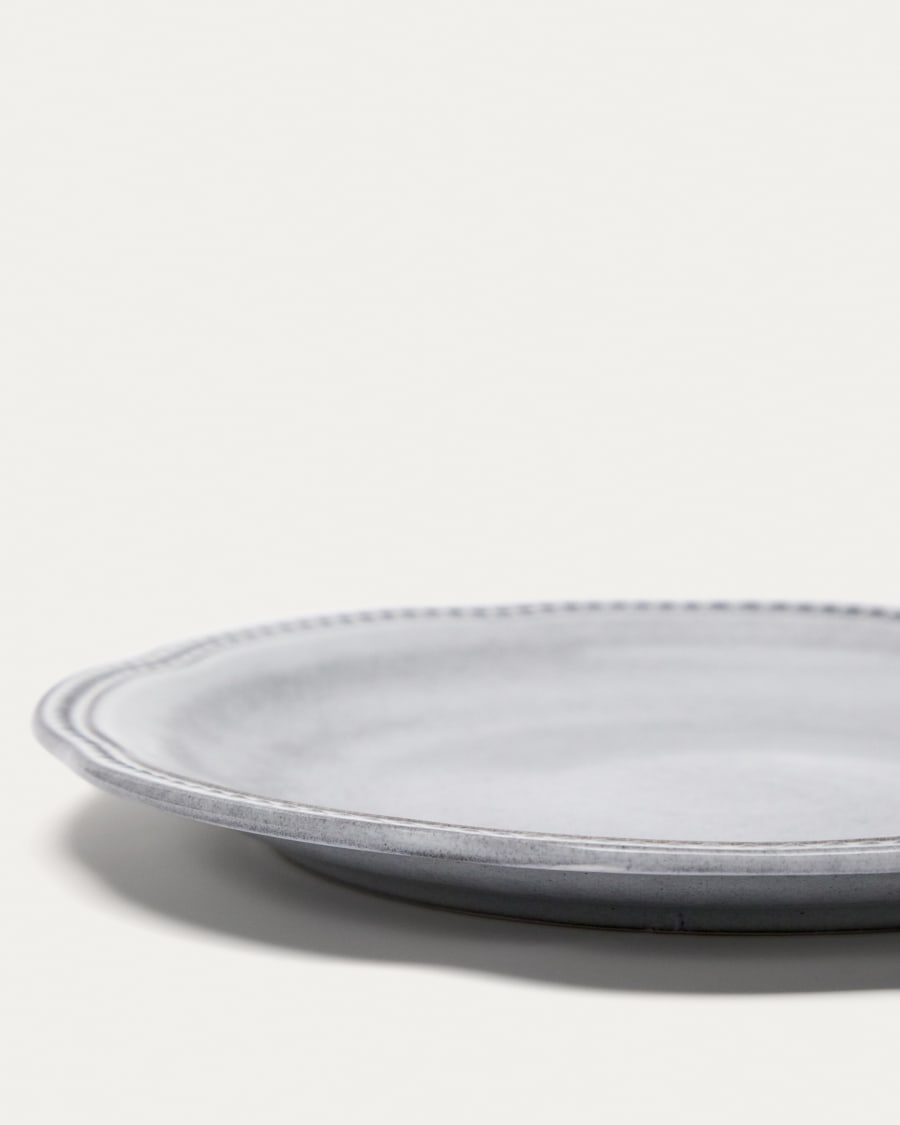 Dovec flacher Keramikteller blau