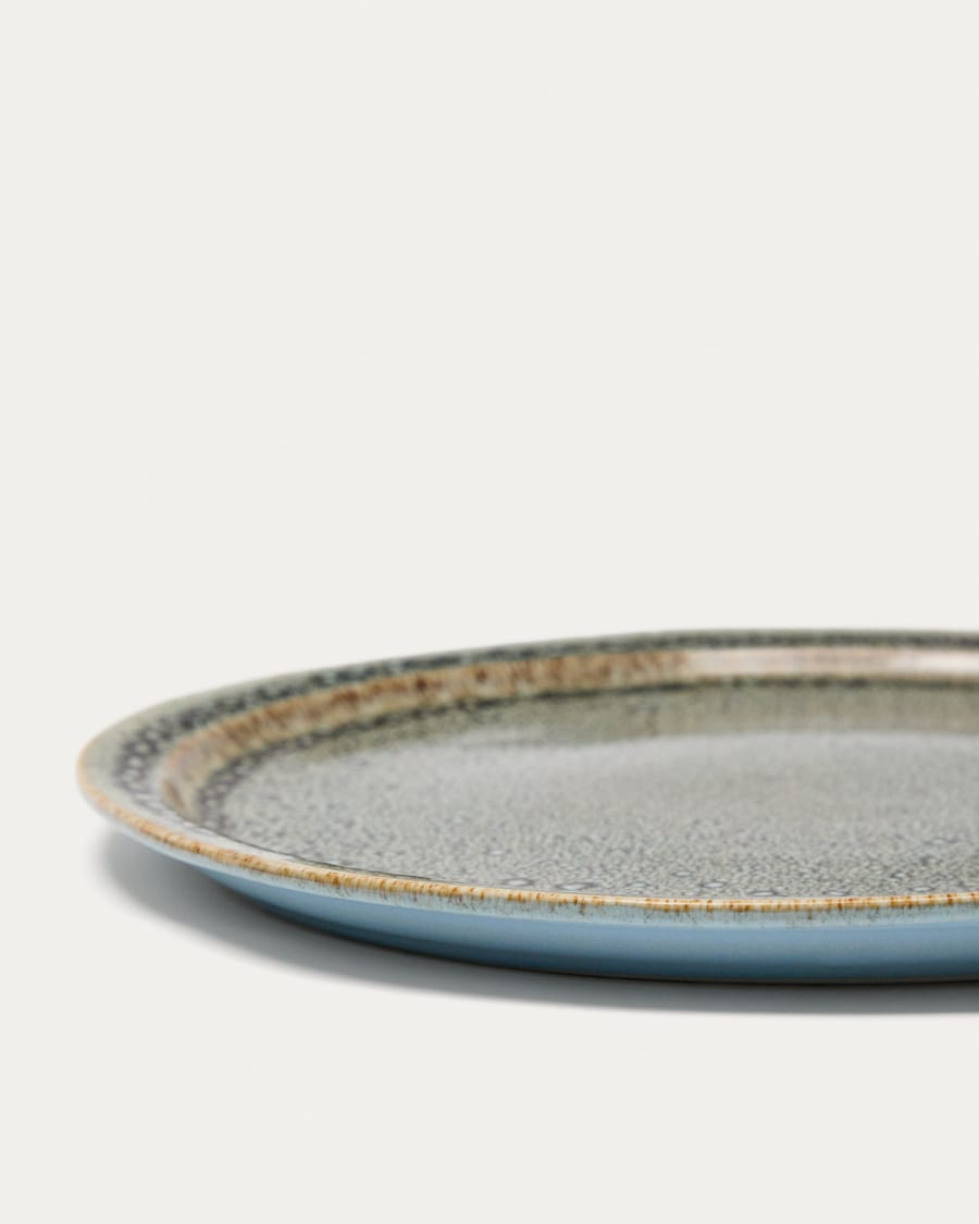 Brown ceramic Coval flat plate