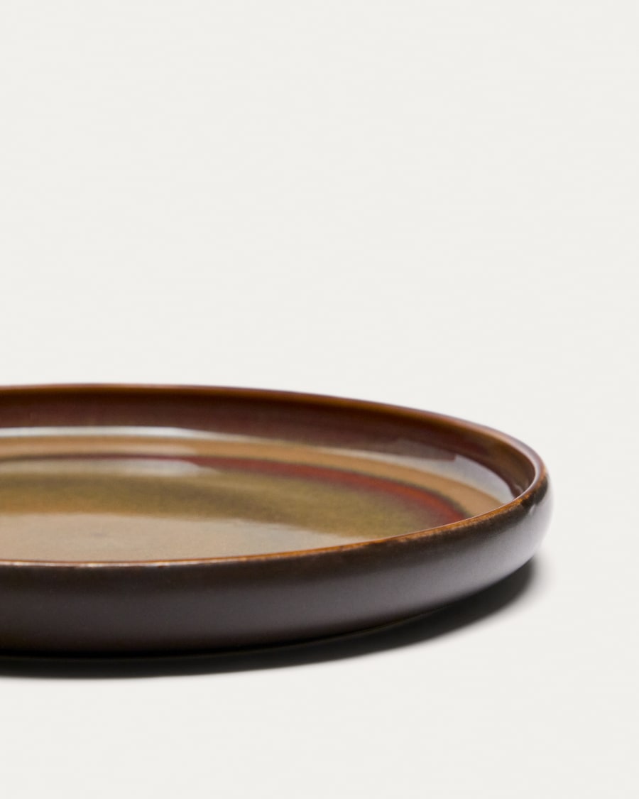 Brown ceramic Uilo dessert plate