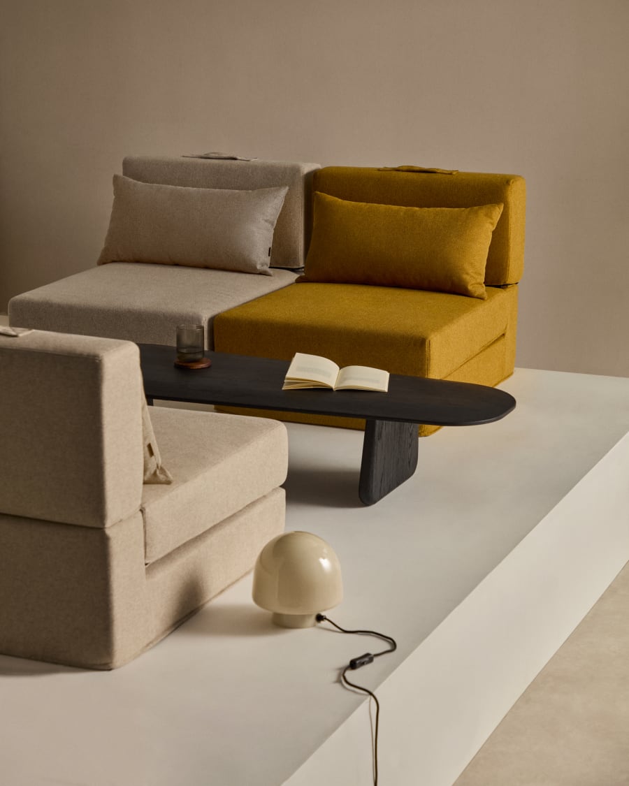Pouf Schlafsofa Arty Farbe Senf 70 x 89 (200) cm