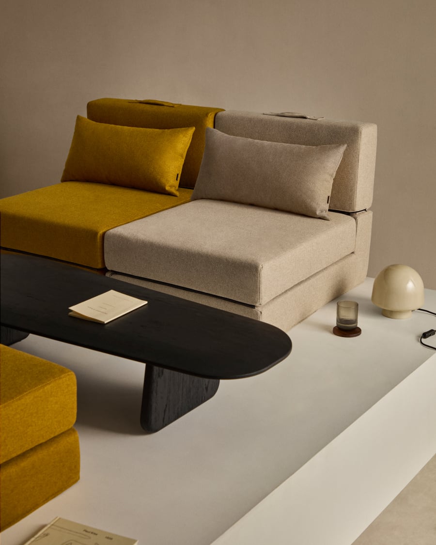 Arty beige convertible pouffe/bed 70 x 89 (200) cm | Kave