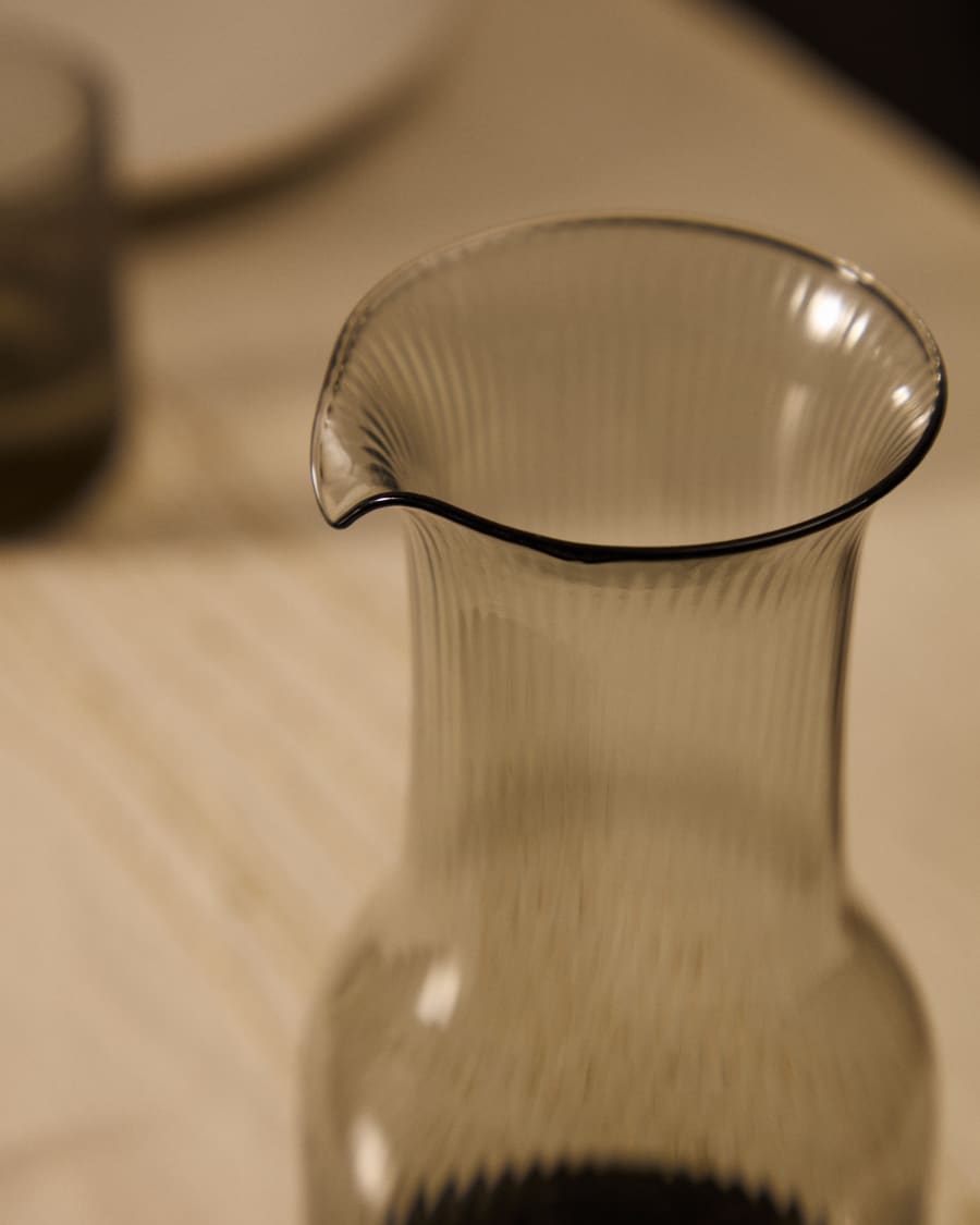 Thiba grey glass jug, 90 cl