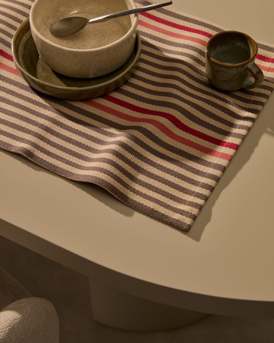 Set Odisa aus 2 Tischsets aus gestreifter Baumwolle mehrfarbig