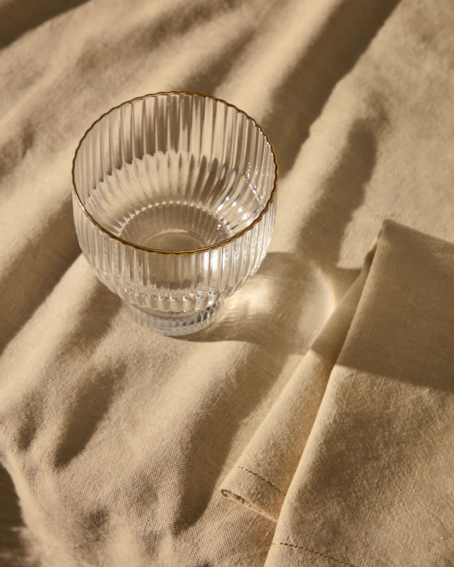 Glas Ayan aus Klarglas mit vergoldetem Detail 23 cl