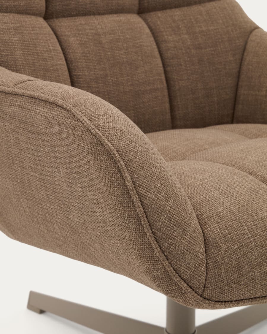 Drehsessel Jaspe hellbraun und Metall mit grauer Oberfläche FSC 100%