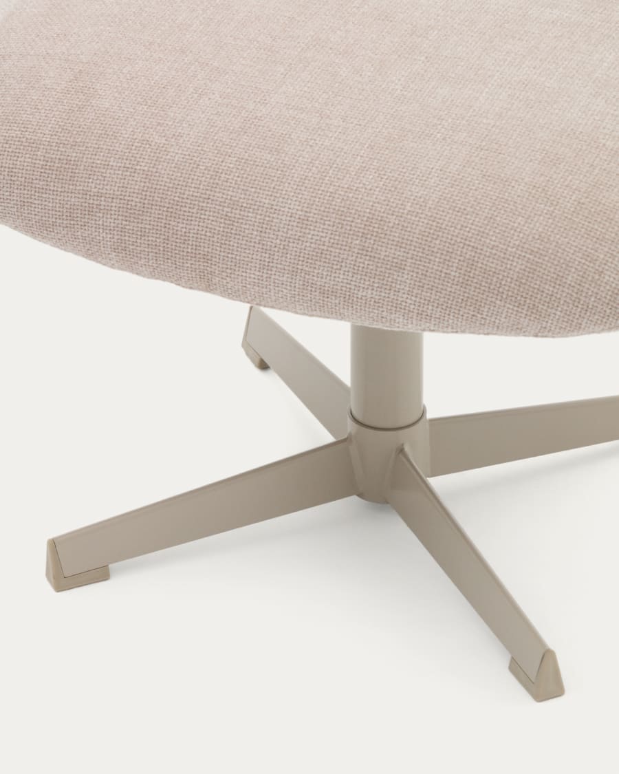 Jaspe beige footrest with grey-finished metal, FSC 100%