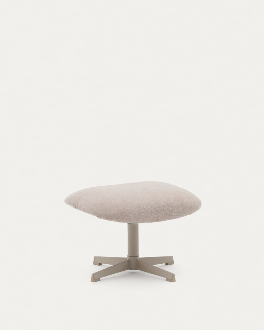 Jaspe beige footrest with grey-finished metal, FSC 100%