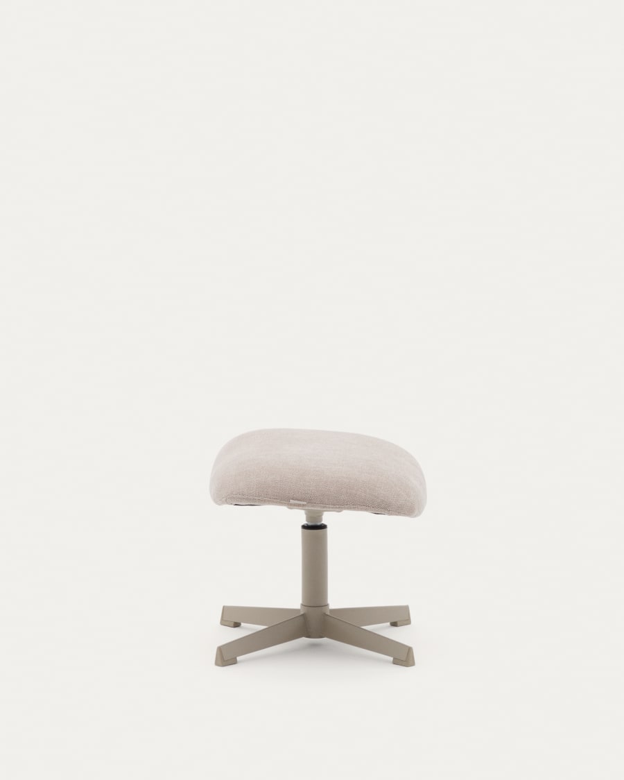 Jaspe beige footrest with grey-finished metal, FSC 100%