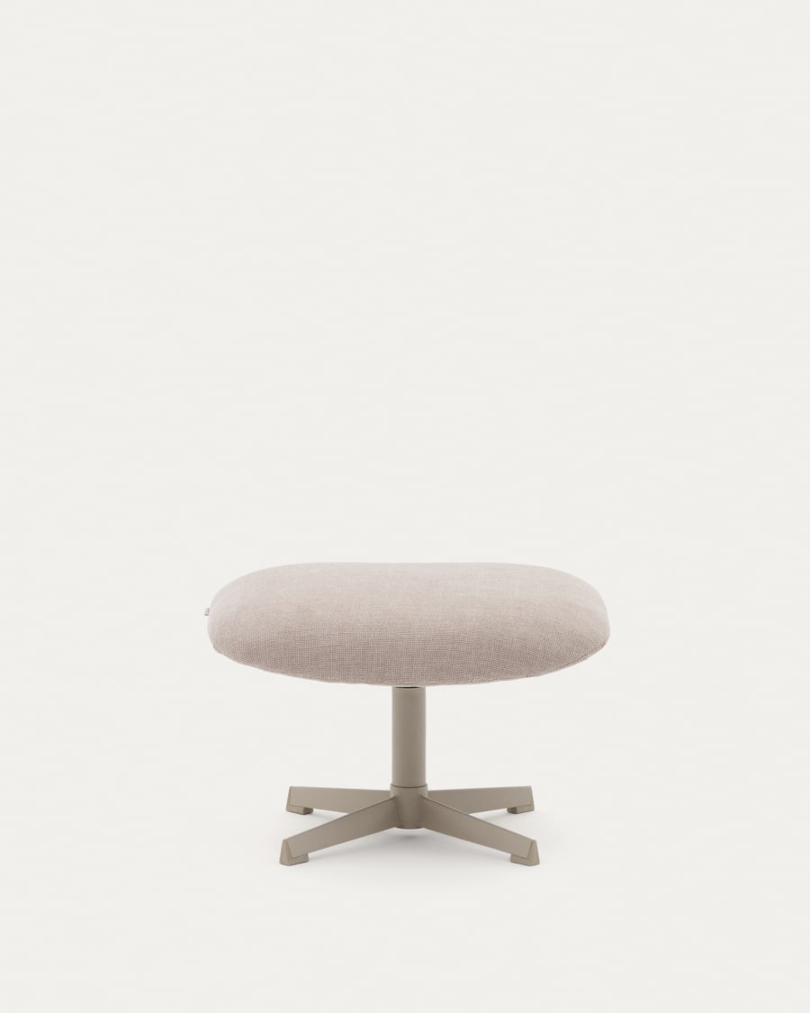 Jaspe beige footrest with grey-finished metal, FSC 100%