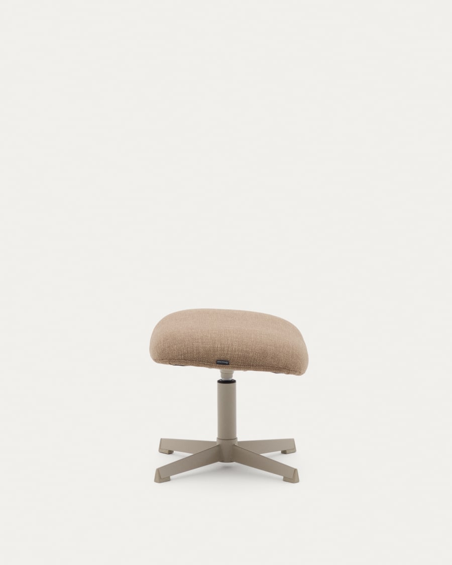 Jaspe light brown footrest with grey-finished metal, FSC 100%