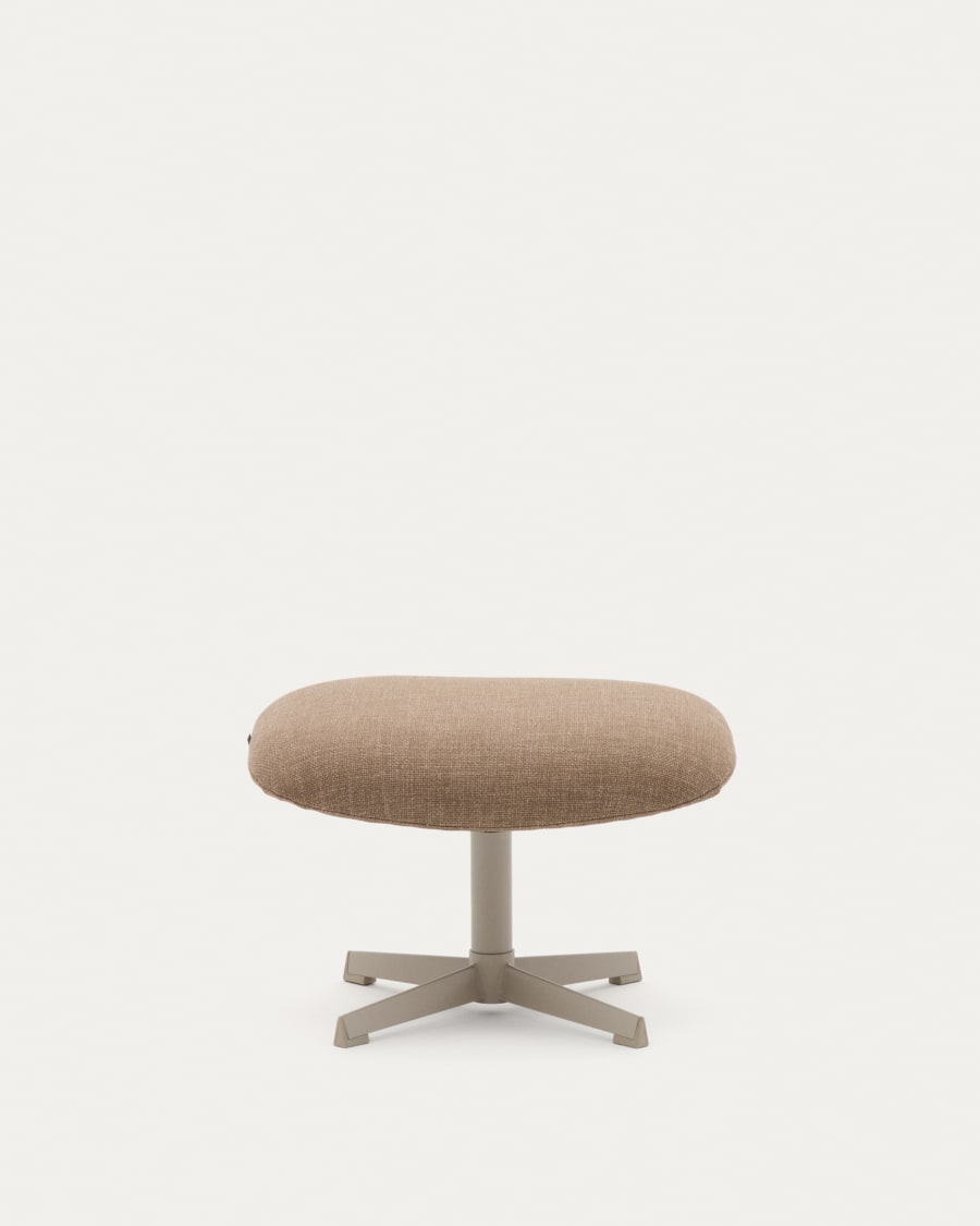 Jaspe light brown footrest with grey-finished metal, FSC 100%