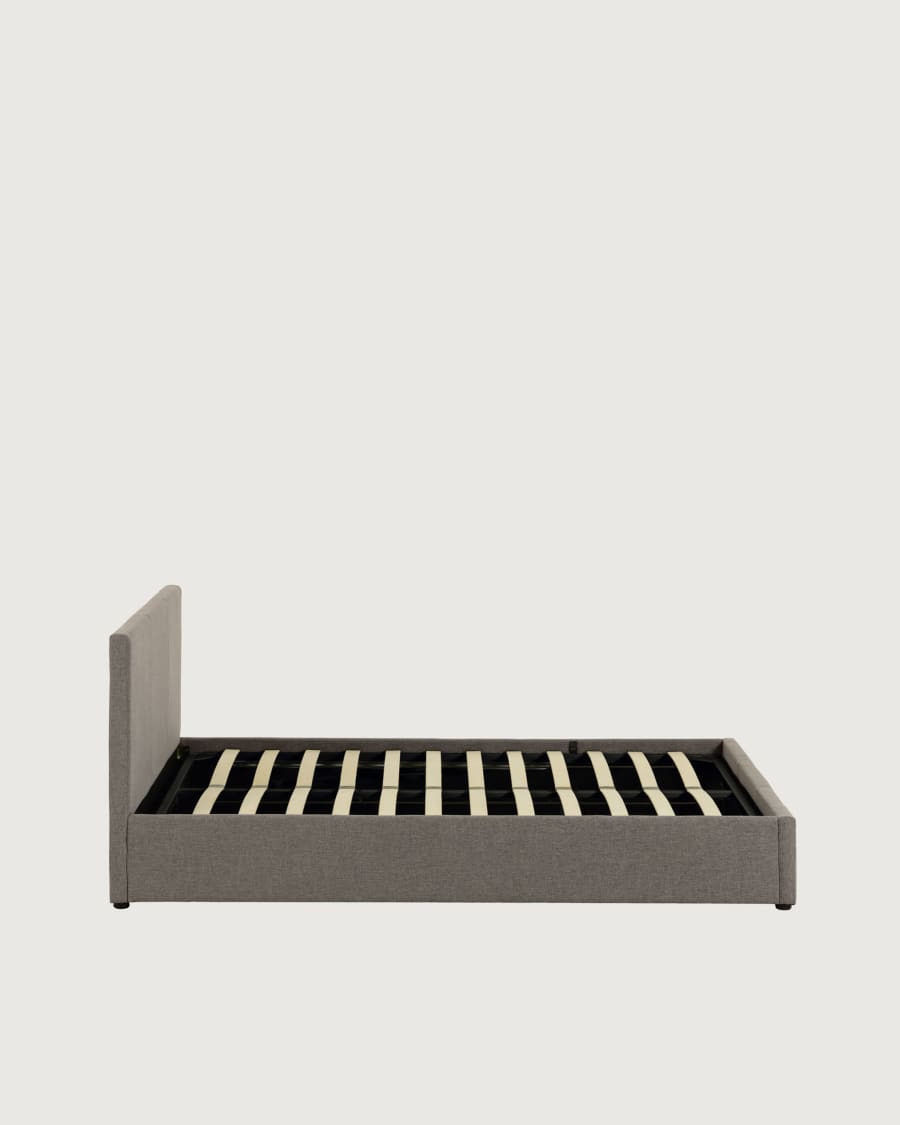 Nahiri upholstered grey ottoman bed for a 150 x 200 cm mattress