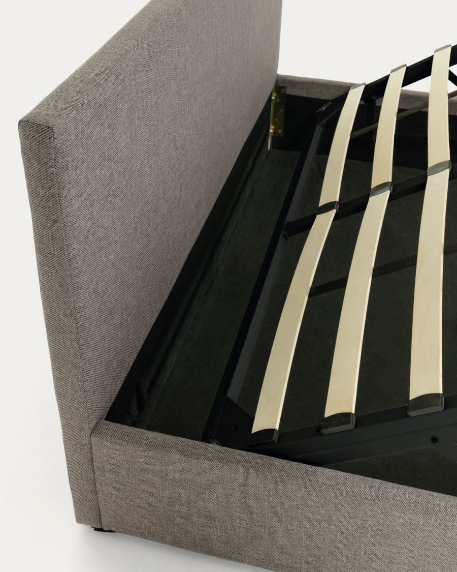 Nahiri upholstered grey ottoman bed for a 180 x 200 cm mattress