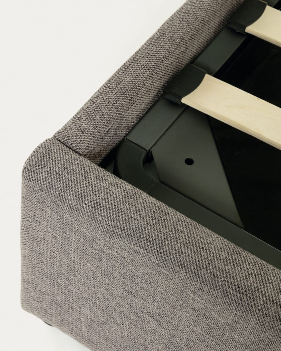 Nahiri upholstered grey ottoman bed for a 150 x 200 cm mattress