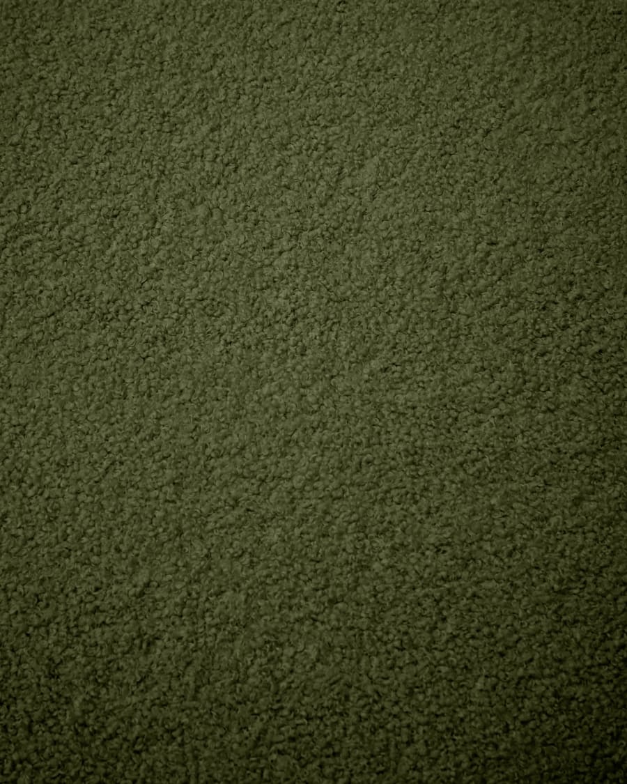 Bezug für Fußhocker Kaeli in grünem Bouclé Ø 60 cm