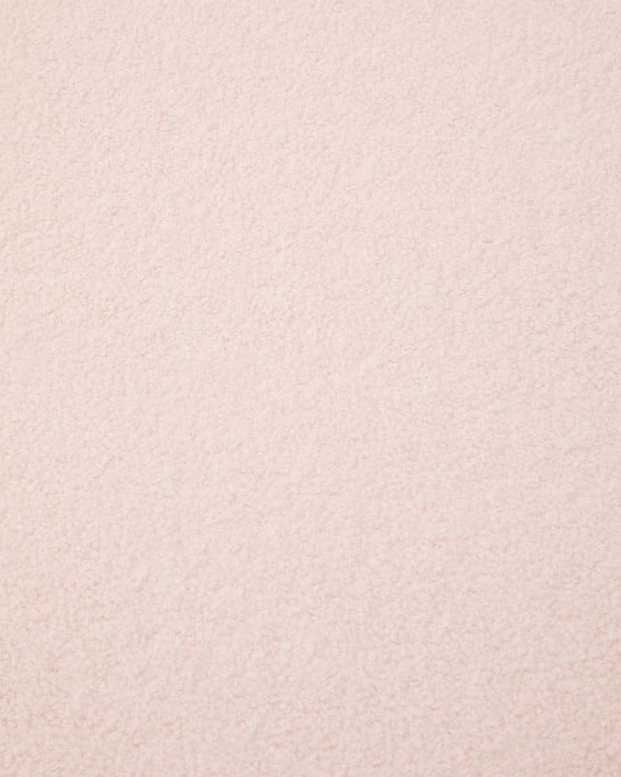 Bezug für Fußhocker Kaeli in rosa Bouclé Ø 90 cm