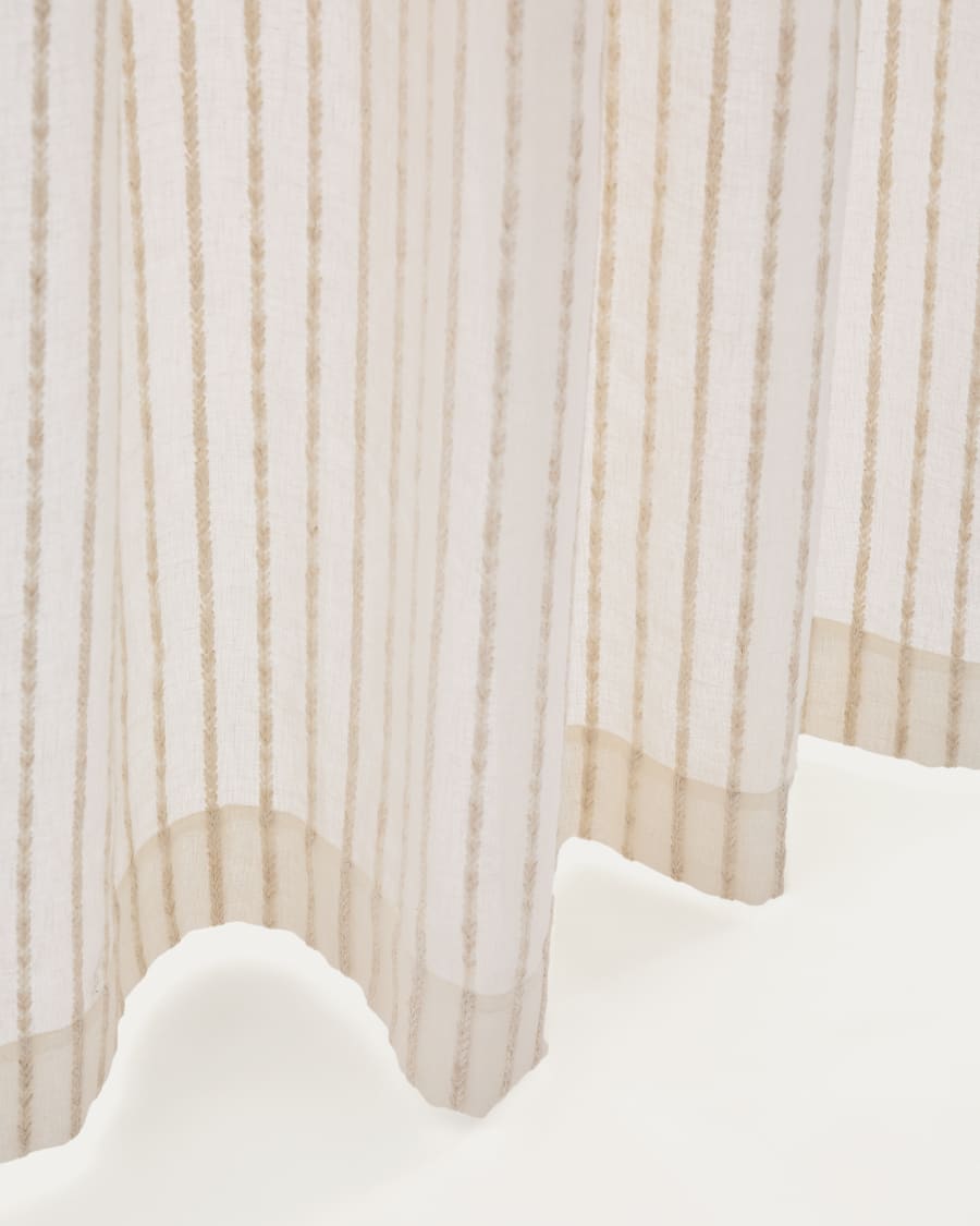 Vorhang Arami Stickereidetail aus geflochtener Jute 140 x 270 cm