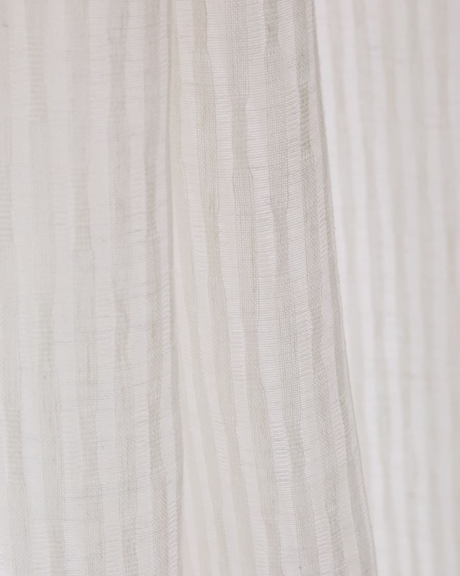 Tenda Rila con dettagli della struttura a righe écru 140 x 270 cm