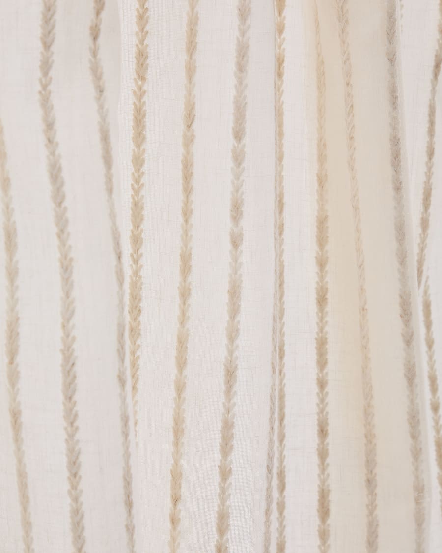 Vorhang Arami Stickereidetail aus geflochtener Jute 140 x 270 cm