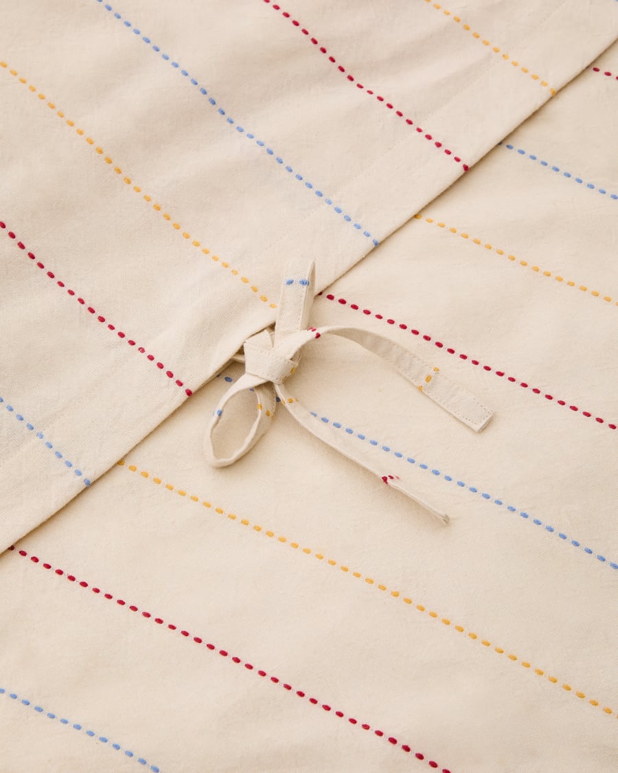 Indani bed set, duvet cover, pillowcase, bottom sheet, organic cotton, stripes for 70 cm bed