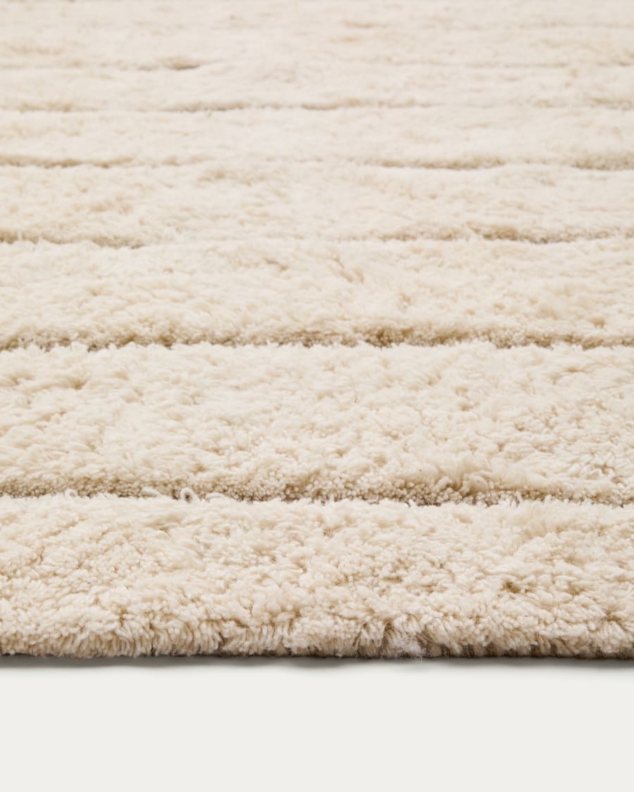 Zantra white wool rug, 200 x 300 cm