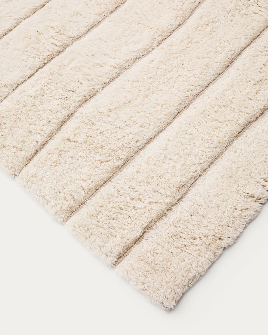 Zantra white wool rug, 200 x 300 cm