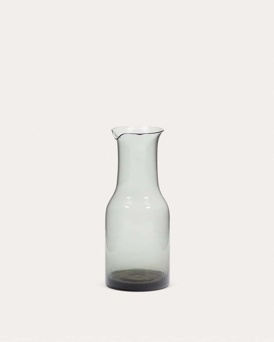 Thiba grey glass jug, 90 cl