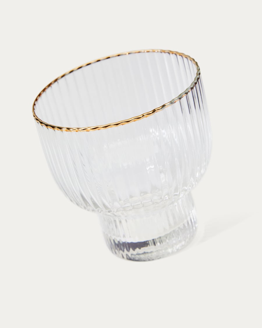 Glas Ayan aus Klarglas mit vergoldetem Detail 23 cl