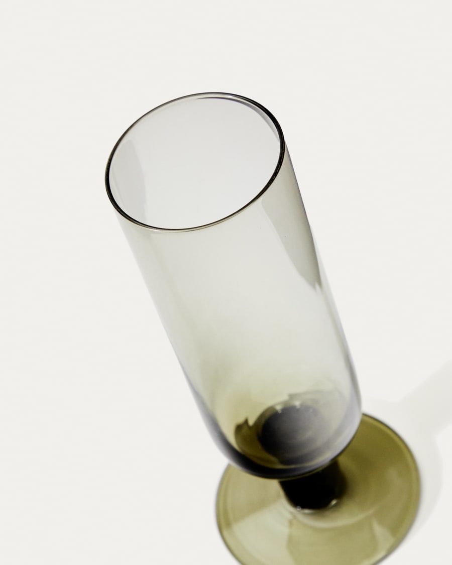 Sauky green tall wine glass, 19 cl