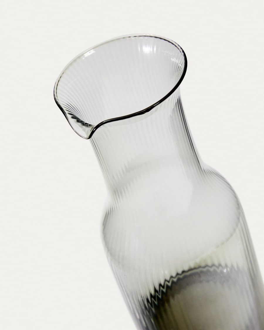 Thiba grey glass jug, 90 cl