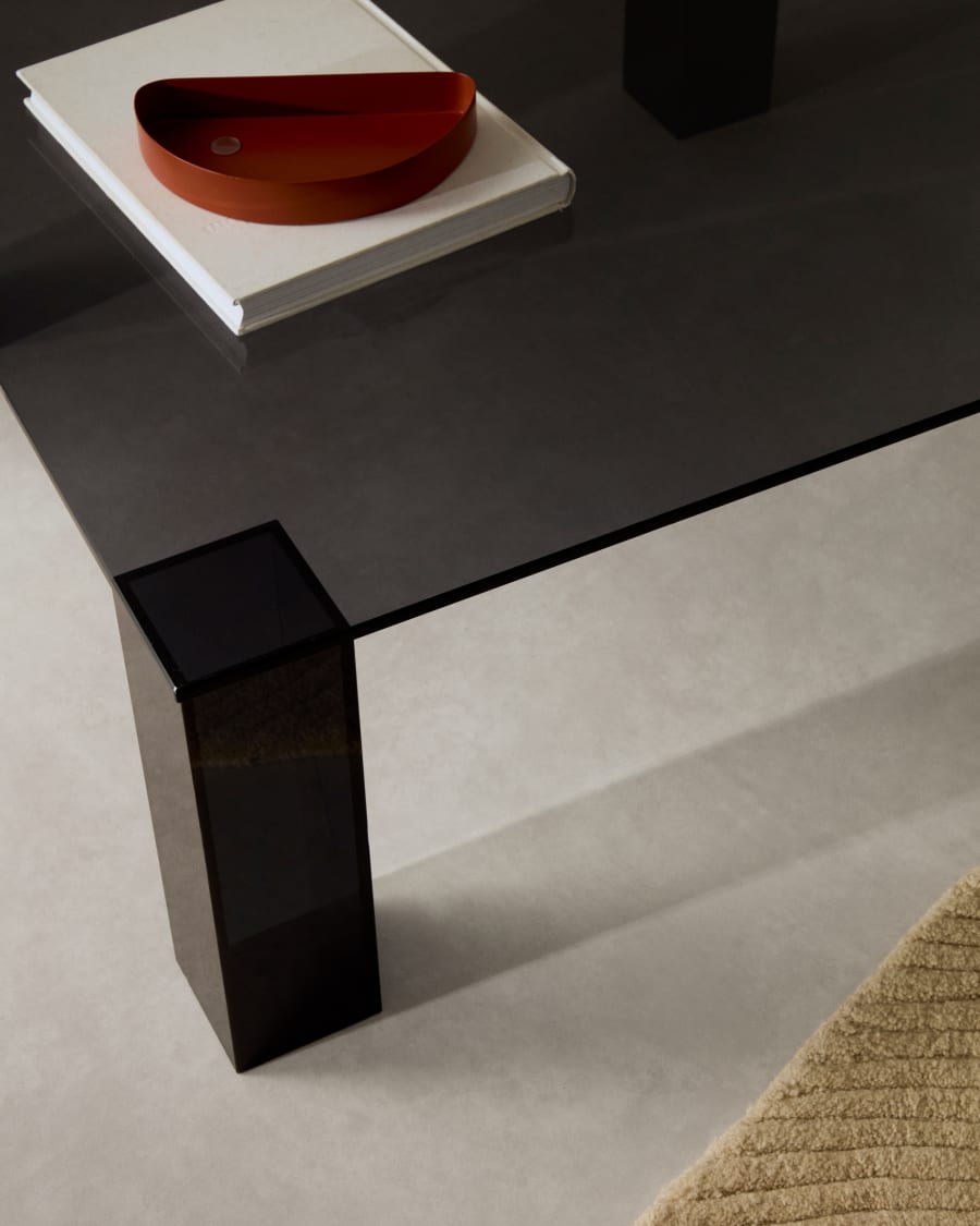 Adularia dark-grey, tempered-glass side table, 85 x 85 cm