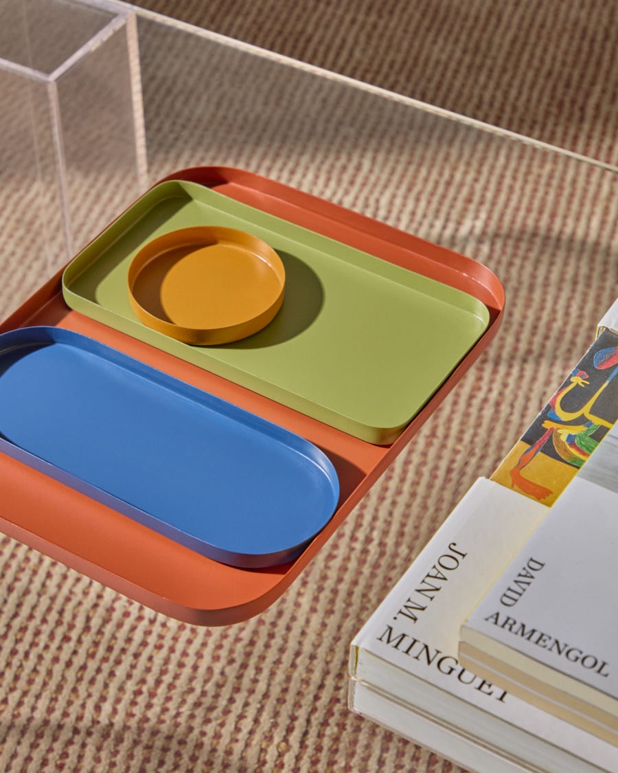 Mistra multi-coloured iron tray set